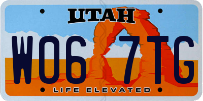 UT license plate W067TG