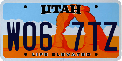 UT license plate W067TZ