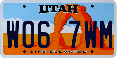 UT license plate W067WM
