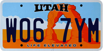 UT license plate W067YM