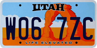 UT license plate W067ZC