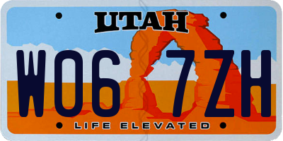 UT license plate W067ZH