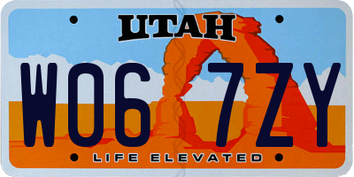 UT license plate W067ZY