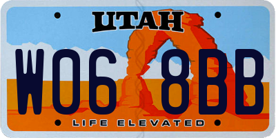 UT license plate W068BB
