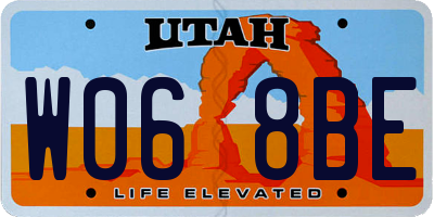 UT license plate W068BE