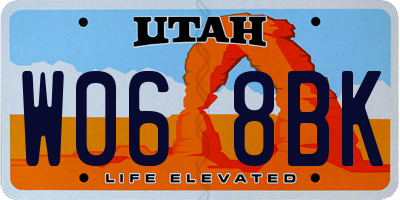 UT license plate W068BK