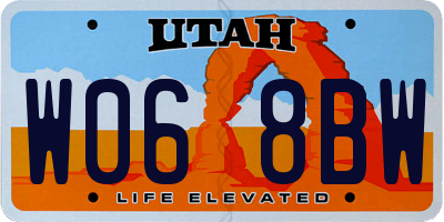 UT license plate W068BW