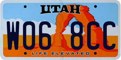 UT license plate W068CC