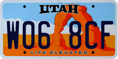 UT license plate W068CF