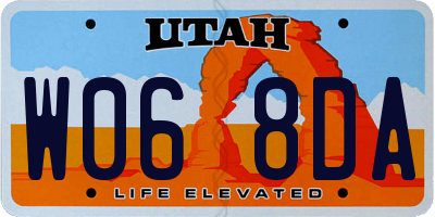 UT license plate W068DA