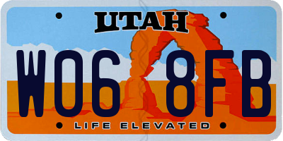 UT license plate W068FB