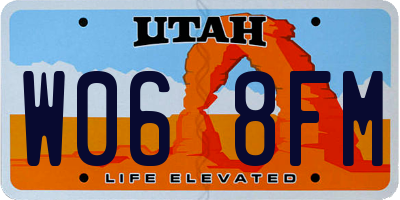 UT license plate W068FM