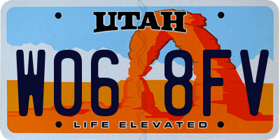 UT license plate W068FV