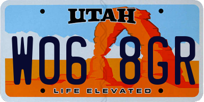 UT license plate W068GR
