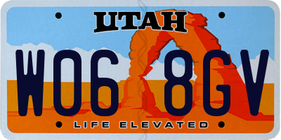 UT license plate W068GV