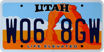 UT license plate W068GW
