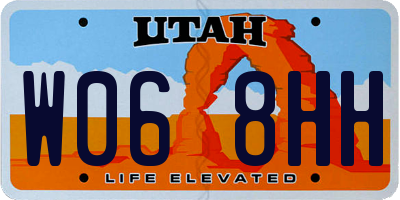 UT license plate W068HH