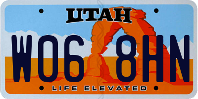 UT license plate W068HN