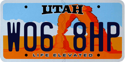 UT license plate W068HP