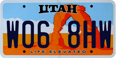 UT license plate W068HW