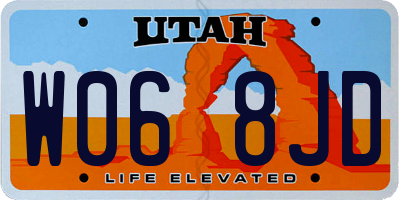 UT license plate W068JD