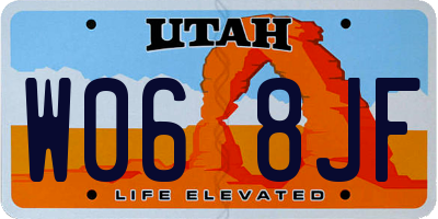 UT license plate W068JF