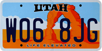 UT license plate W068JG