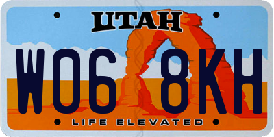 UT license plate W068KH