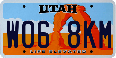 UT license plate W068KM