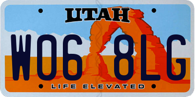 UT license plate W068LG