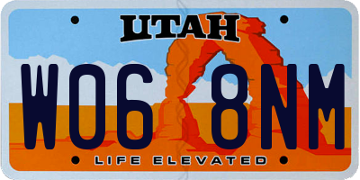 UT license plate W068NM