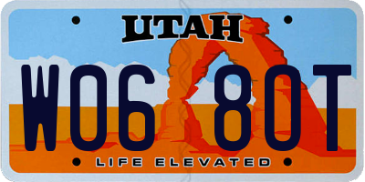 UT license plate W068OT