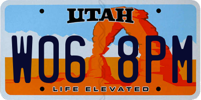UT license plate W068PM