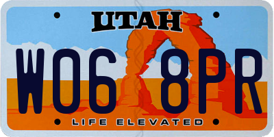 UT license plate W068PR