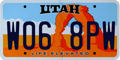UT license plate W068PW