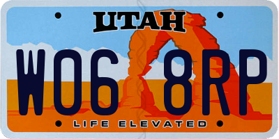 UT license plate W068RP