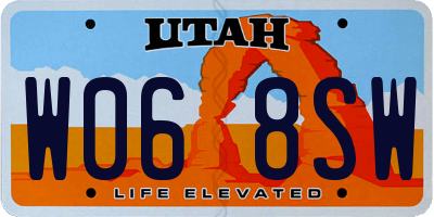 UT license plate W068SW