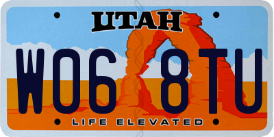 UT license plate W068TU