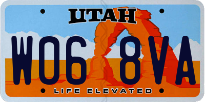 UT license plate W068VA