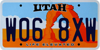 UT license plate W068XW