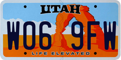 UT license plate W069FW