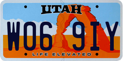 UT license plate W069IY