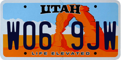 UT license plate W069JW