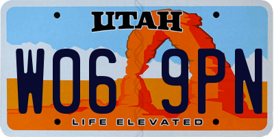 UT license plate W069PN