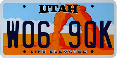 UT license plate W069QK