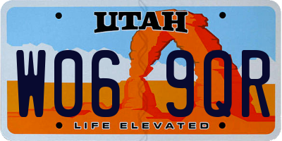 UT license plate W069QR