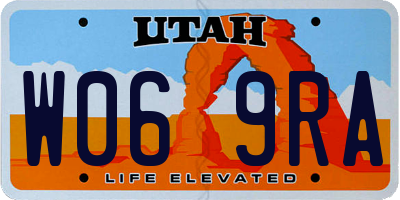 UT license plate W069RA