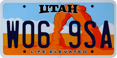 UT license plate W069SA