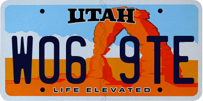UT license plate W069TE