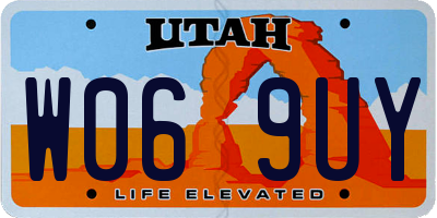 UT license plate W069UY